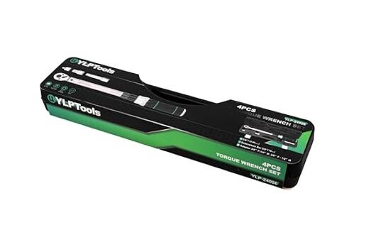 4-Piece Torque Wrench Set – 3/8" Drive Click Torque Wrench (10–80 ft-lb), 1/4"