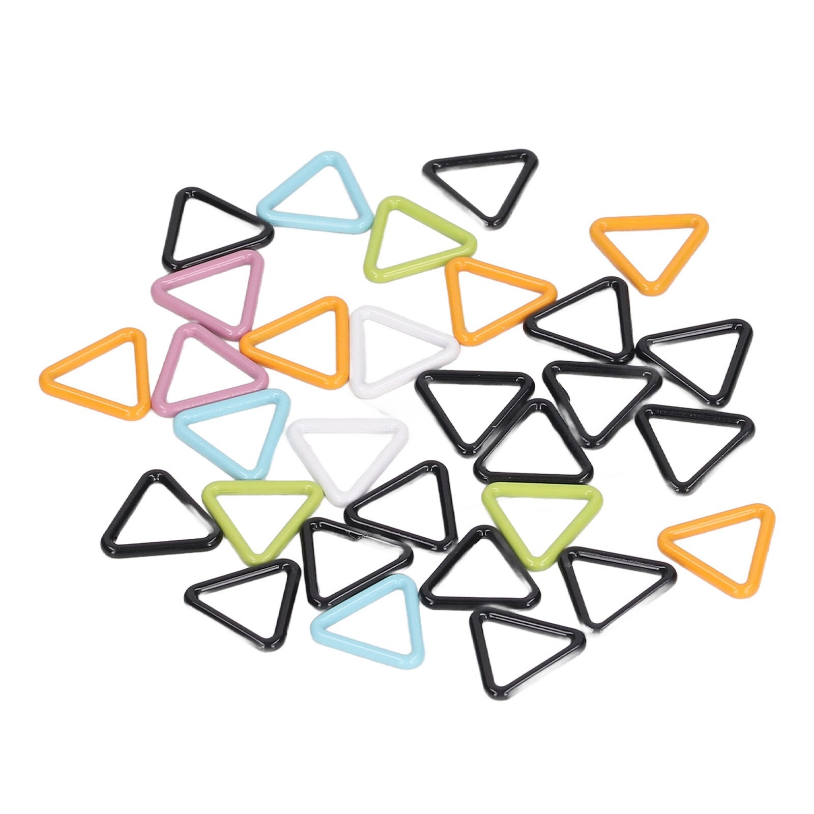 30Pcs Stitch Markers Metal Triangle Pattern Bright Colors Tight Lock Crochet