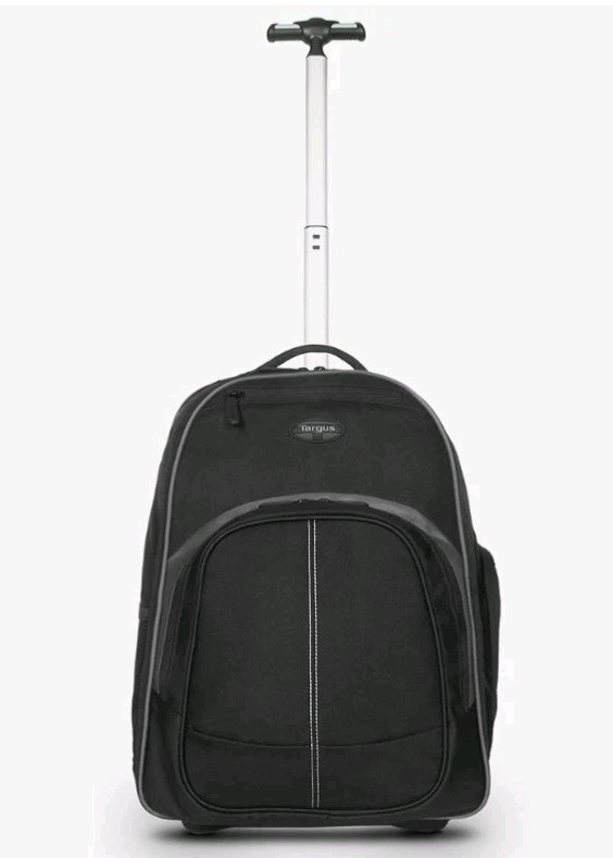 Targus - Compact Rolling Laptop Backpack Black 16" Wheeled Traveler