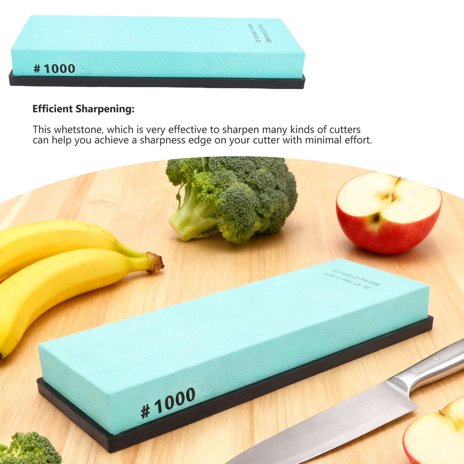 Knife Sharpening Stone Dual Side Grit With Anti Slip Silicone Base For Kitchen