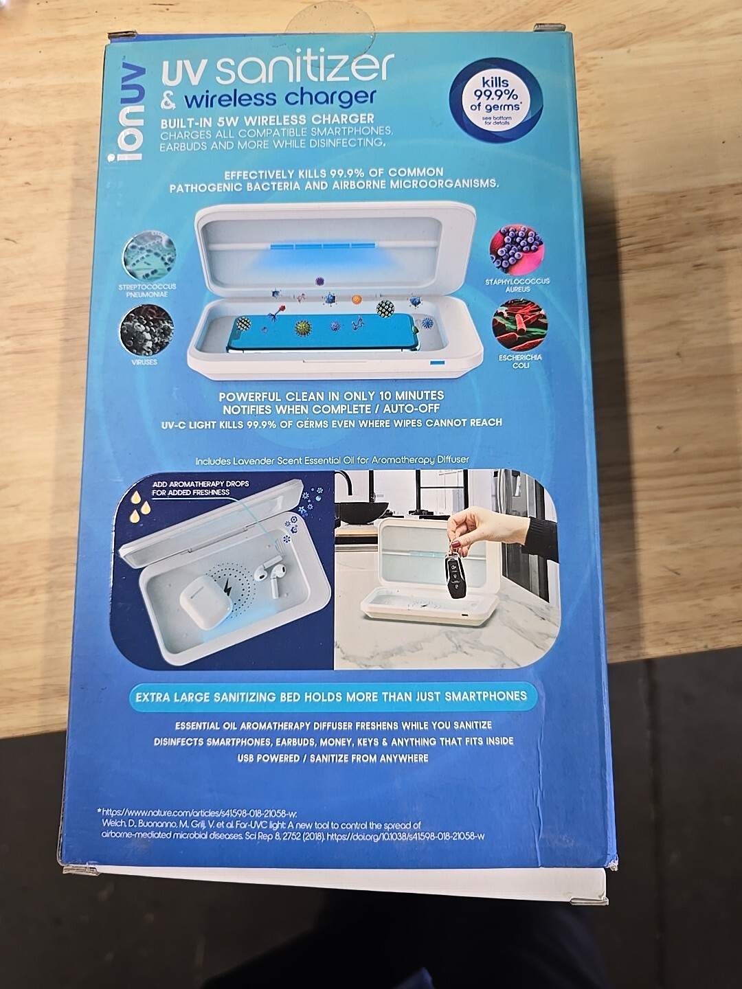 ion uv Phone UV Sanitizer And Wireless Charger And Aromatherapy Brand New in Box
