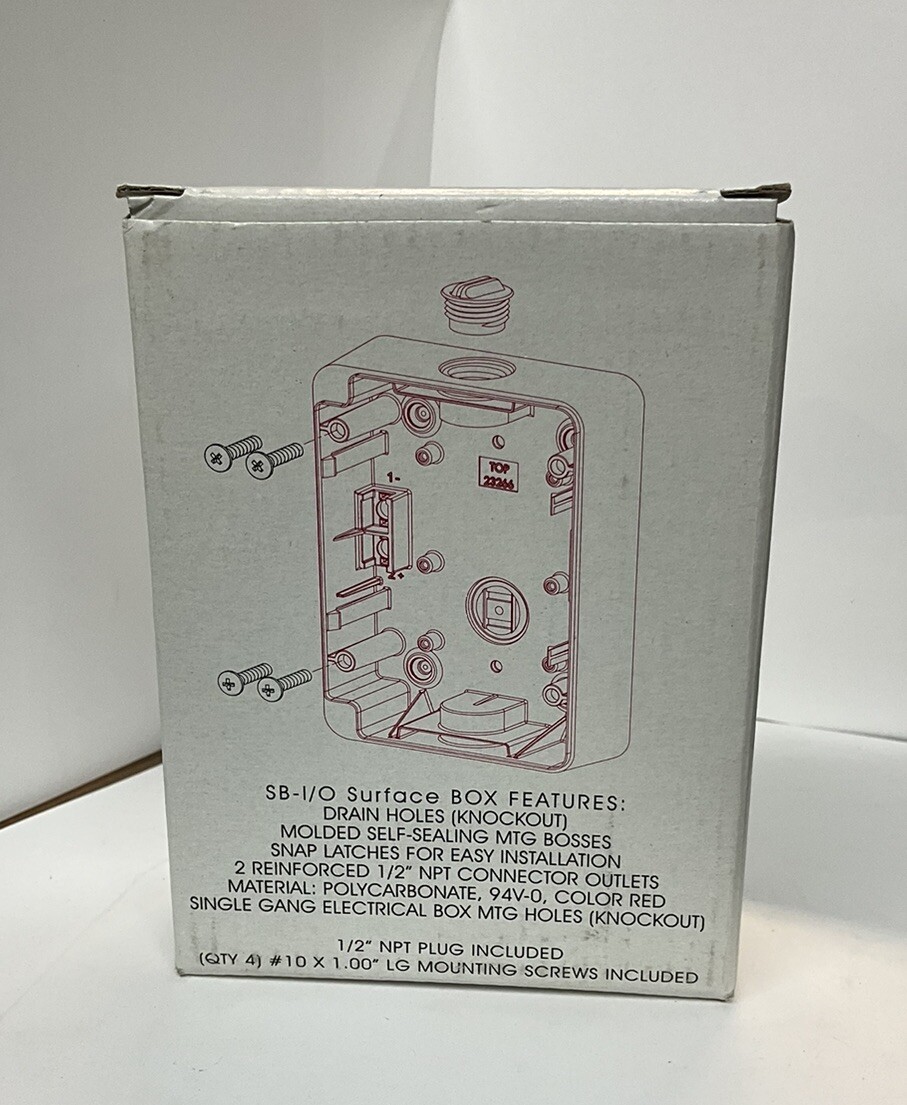 SB-I/0 SURFACE BOX FOR FIRE ALARM - RED 
