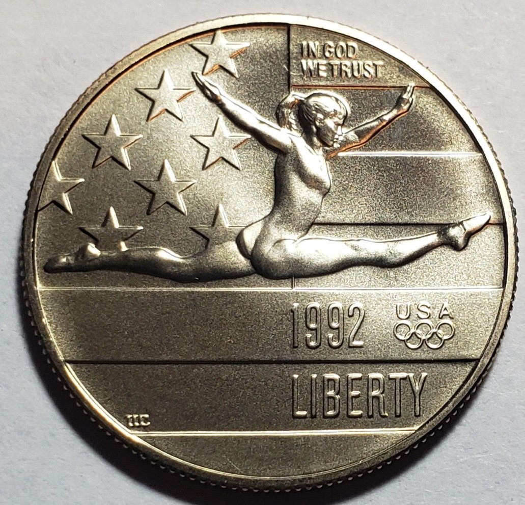 1992 P Olympic Gymnastics Olympic Clad Inc Half Dollar