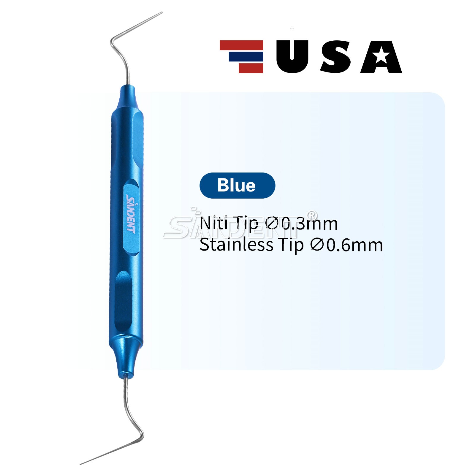 Dental Endo Condenser Gutta Percha Tips NITI Stainless Hand Plugger Blue po