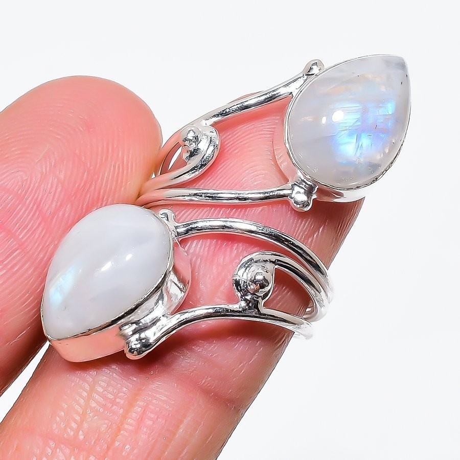 Natural Moonstone Gemstone Handmade 925 Sterling Silver All Size Ring For Gift