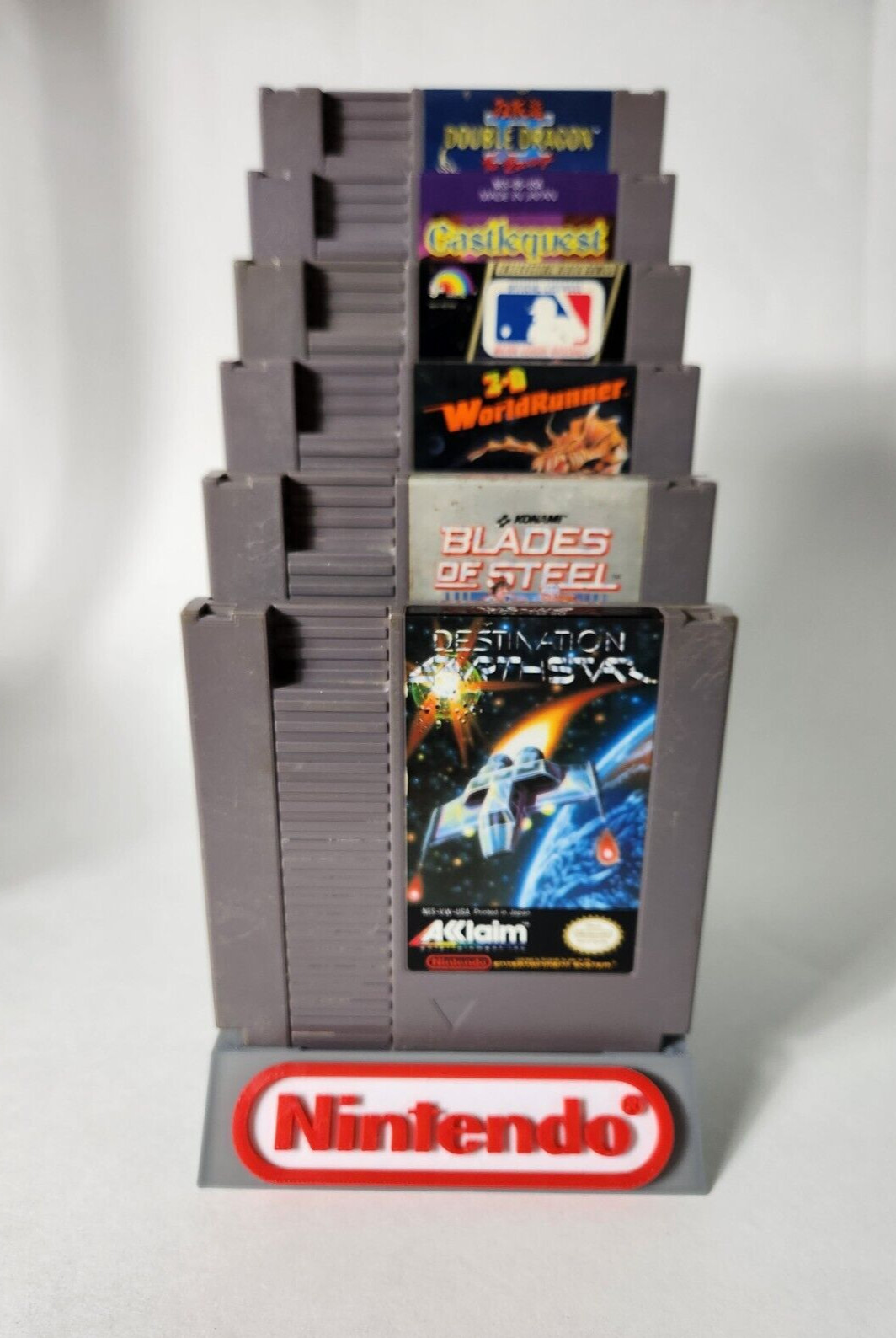 Nintendo NES Six Cartridge Display Stand, 3D Printed Holder