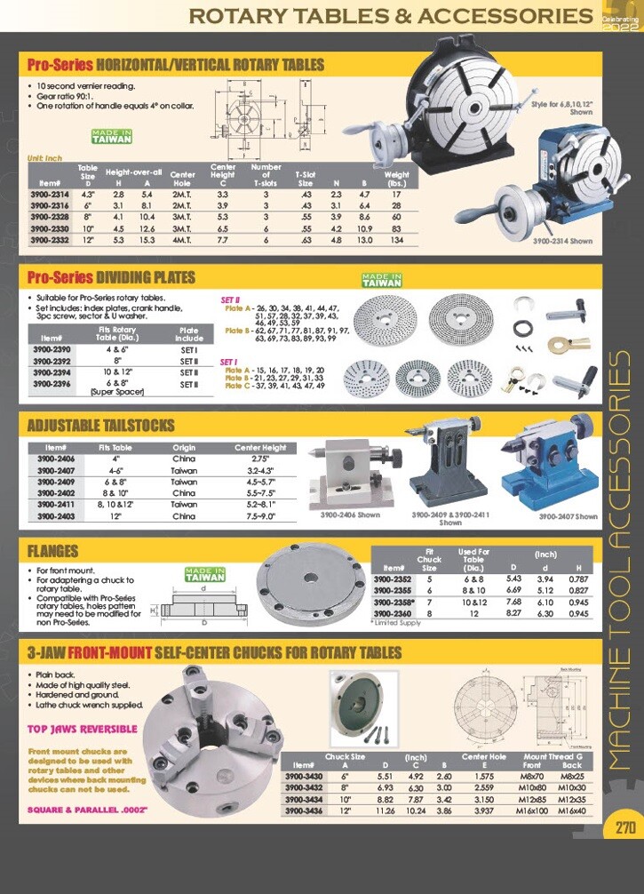 6" HORIZONTAL/VERTICAL ROTARY TABLE (3906-2306)