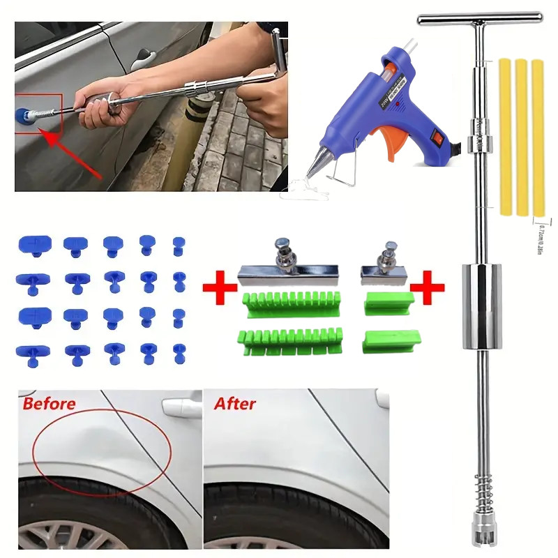 Car Paintless Dent Repair Dint Hail Damage Remover Car Dent Puller Glue Gun Kit
