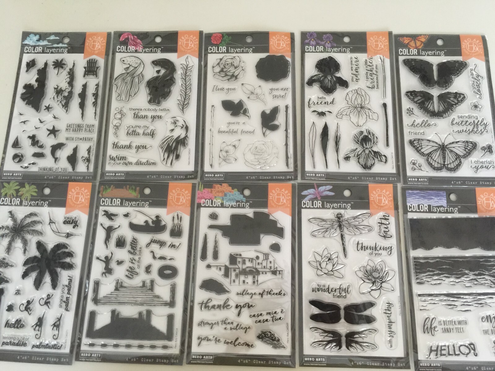 Hero Arts Color Layering Clear Stamps 4''X6'' Set YOU PICK New