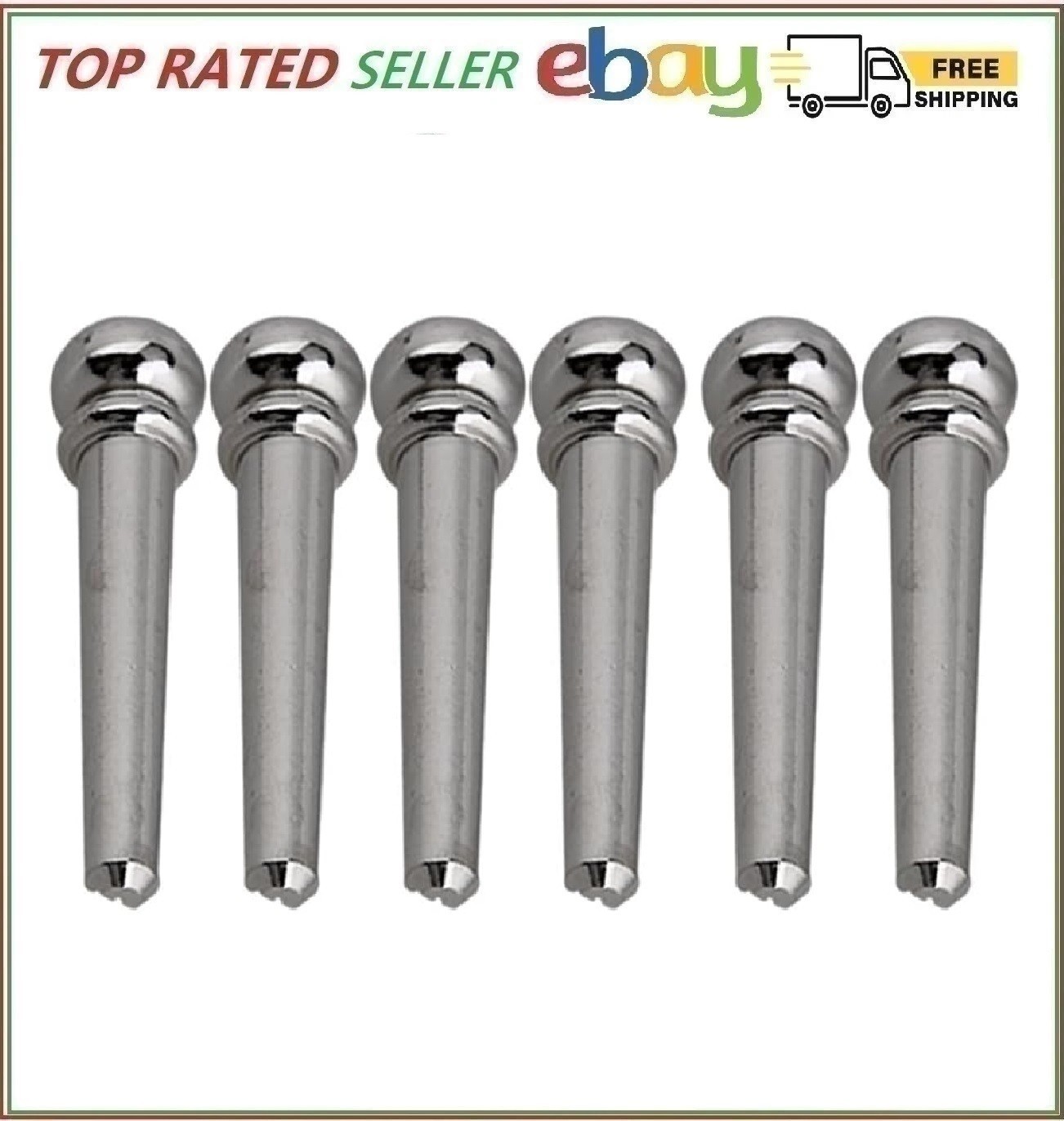 BQLZR Chrome Beautiful Brass Guitar Bridge Pins End Pin Set