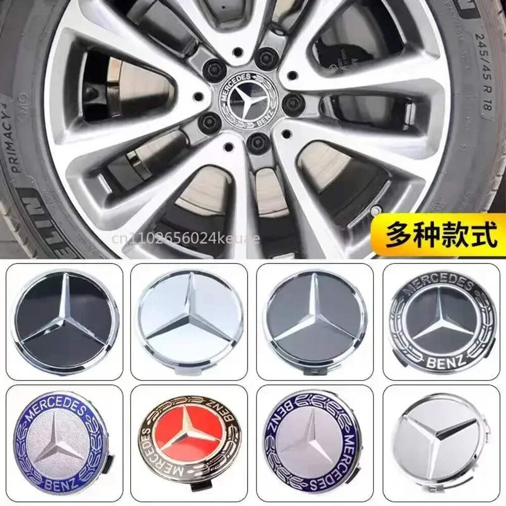 4PCS 75MM Car Wheel Center Hub Caps Tire Rim Covers Auto Accessories For Mercede