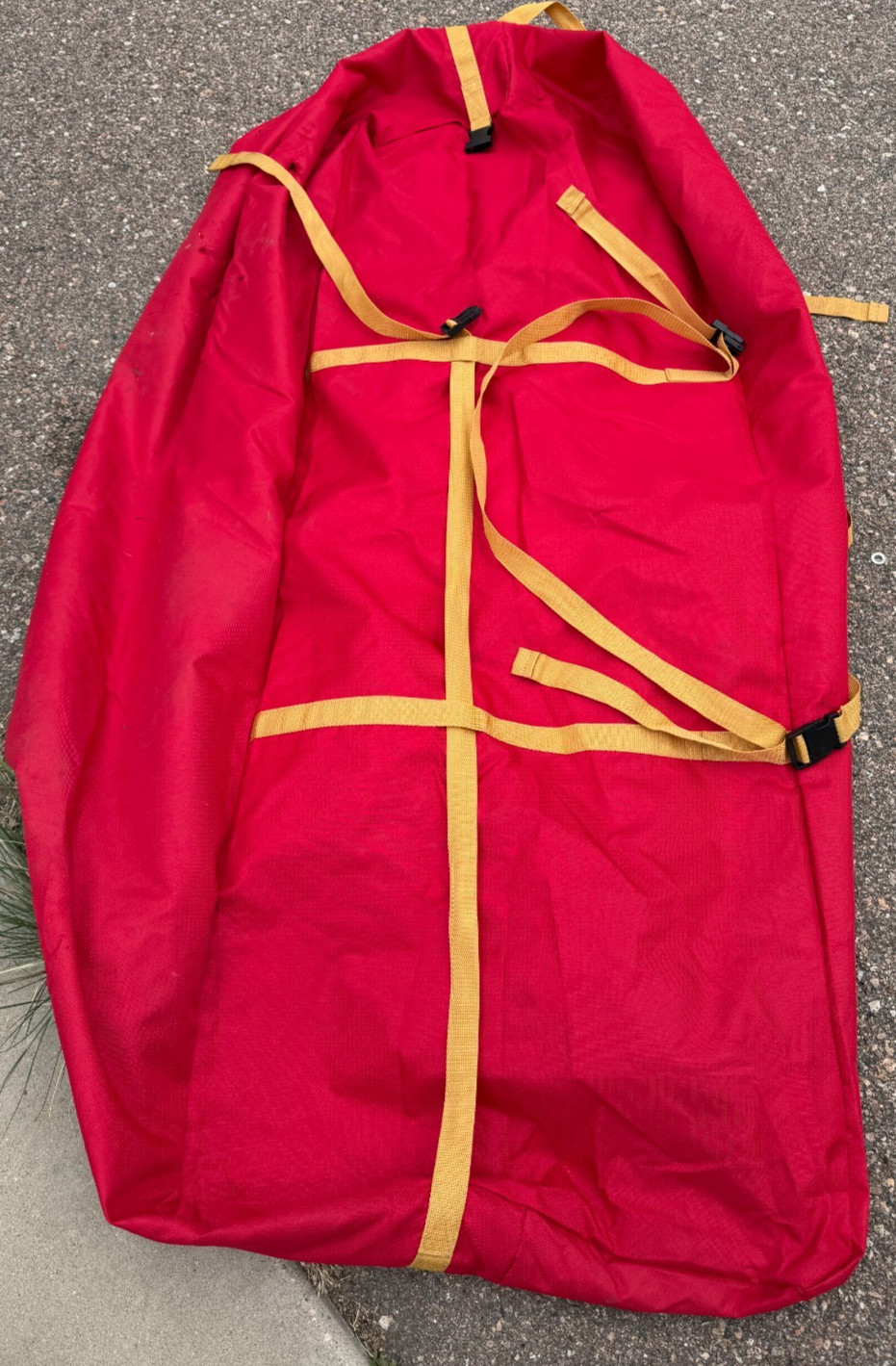 DISCONTINUED USMC MARINE CORPS EXTRA LARGE RED DUFFEL BAG 59"X31"