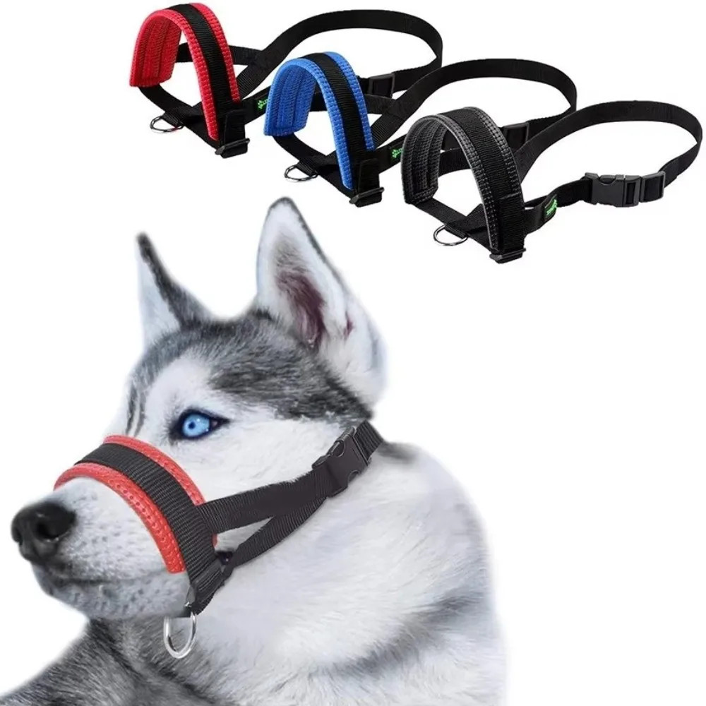 Soft Nylon Dog Muzzle M l xl Bite Prevention Anti Barking Mask Adjustable Lo