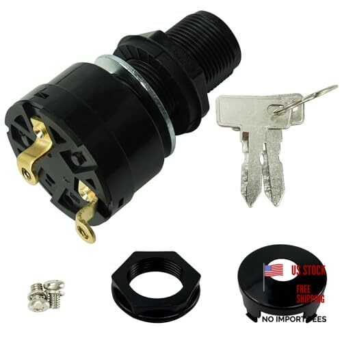 Golf Cart Starter Key Switch for DS 1996-Up with 2 Keys 2 Terminals 36/48