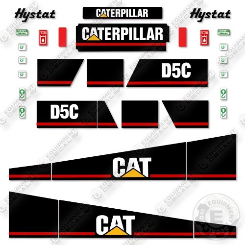 Fits Caterpillar D5C  Series 1 Dozer Decal Kit - 7 YEAR OUTDOOR 3M VINYL!