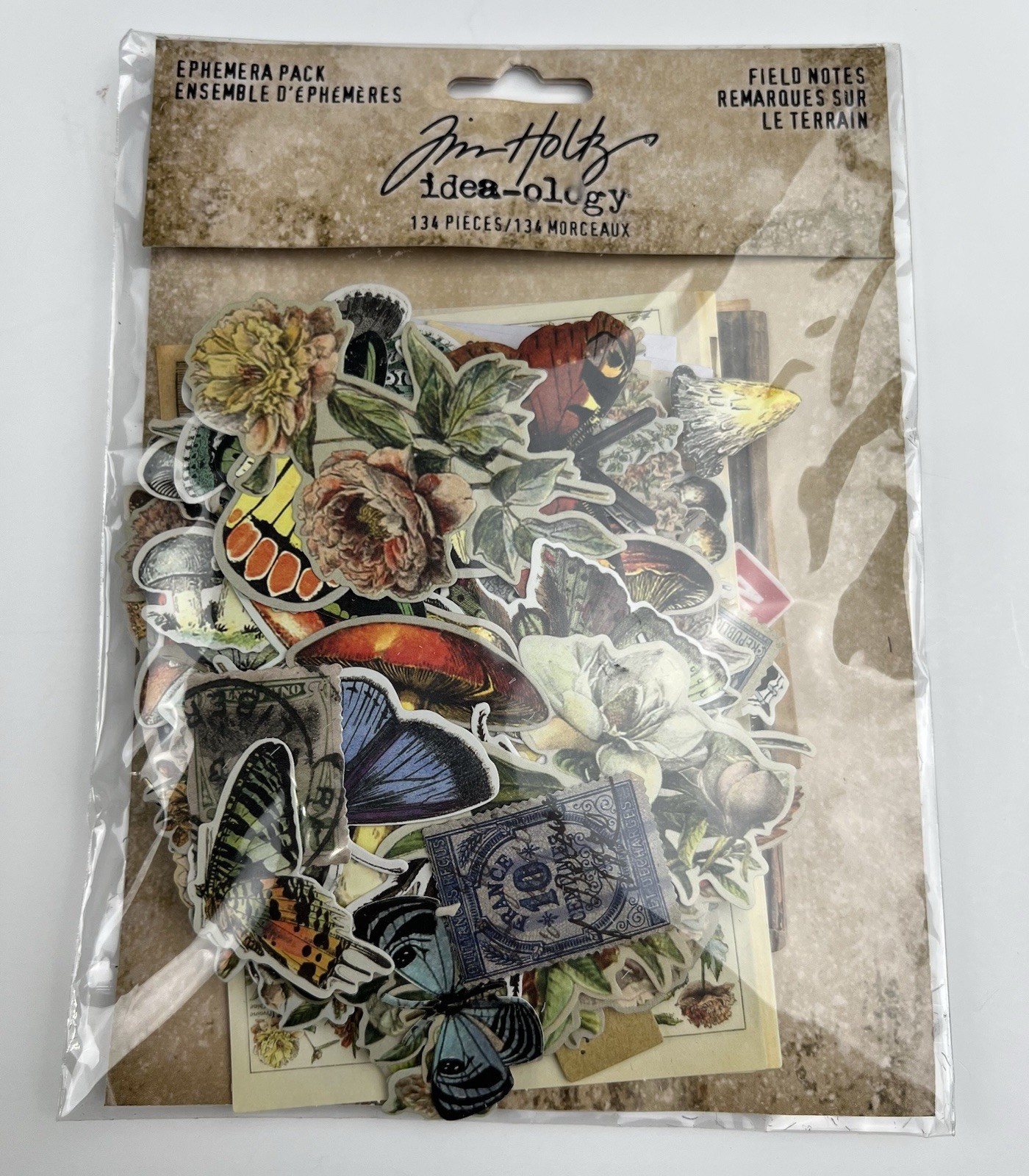 Tim Holtz Idea-ology Ephemera Pack - 134pcs Field Notes 4.8"x6.8" TH94051