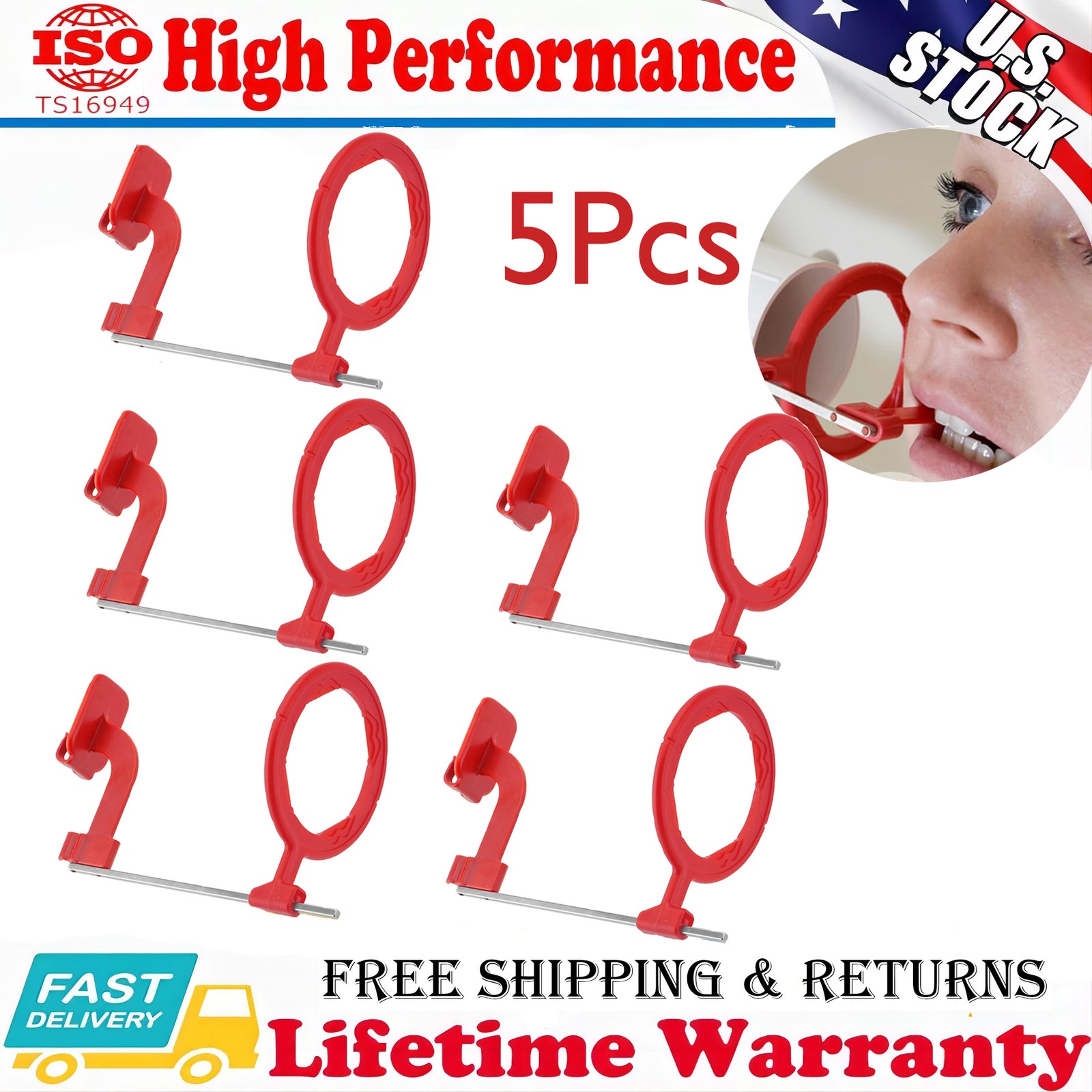 5Packs Dental X-Ray Sensor Holder Bitewing Arm Dental Aiming Ring Autoclavable