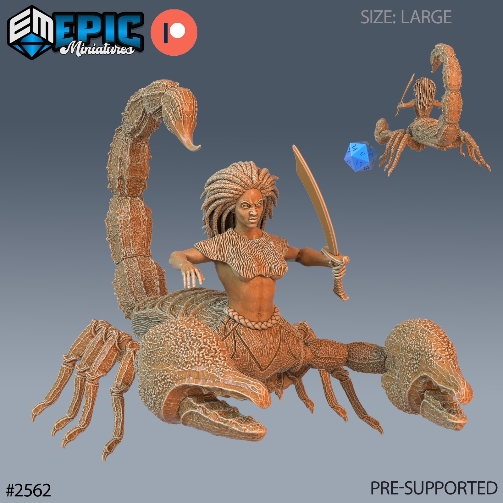 Scorpion Arachne A | Epic Miniatures | RPG D&D Pathfinder Wargaming | 25-28mm