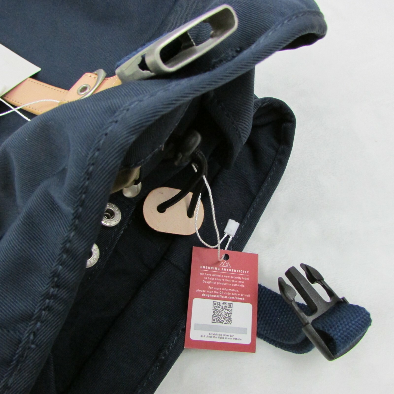 Doughnut Dark Blue Valletta Nautical Hiking Backpack Medium Size Bag Brown Strap