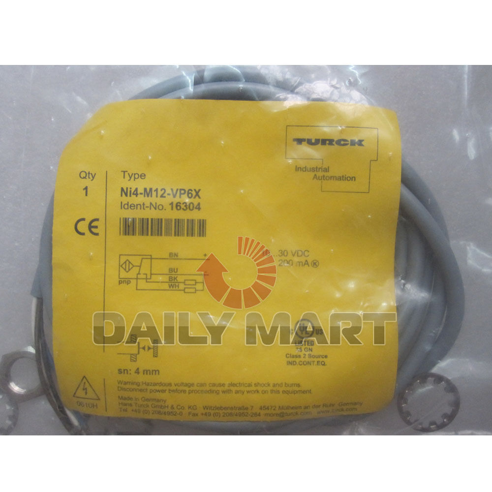 FOR TURCK NI4-M12-AP6X PROXIMITY INDUCTIVE BARREL SENSOR 4MM 10V - 30V