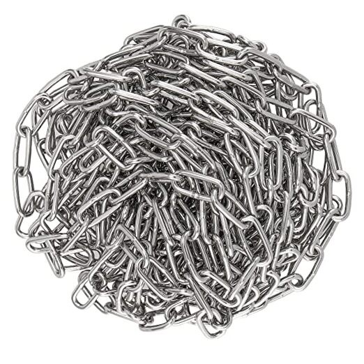 26 Feet x 3/16 Inch Stainless Steel Chain, 5 mm Heavy Duty Coil Chain, Metal