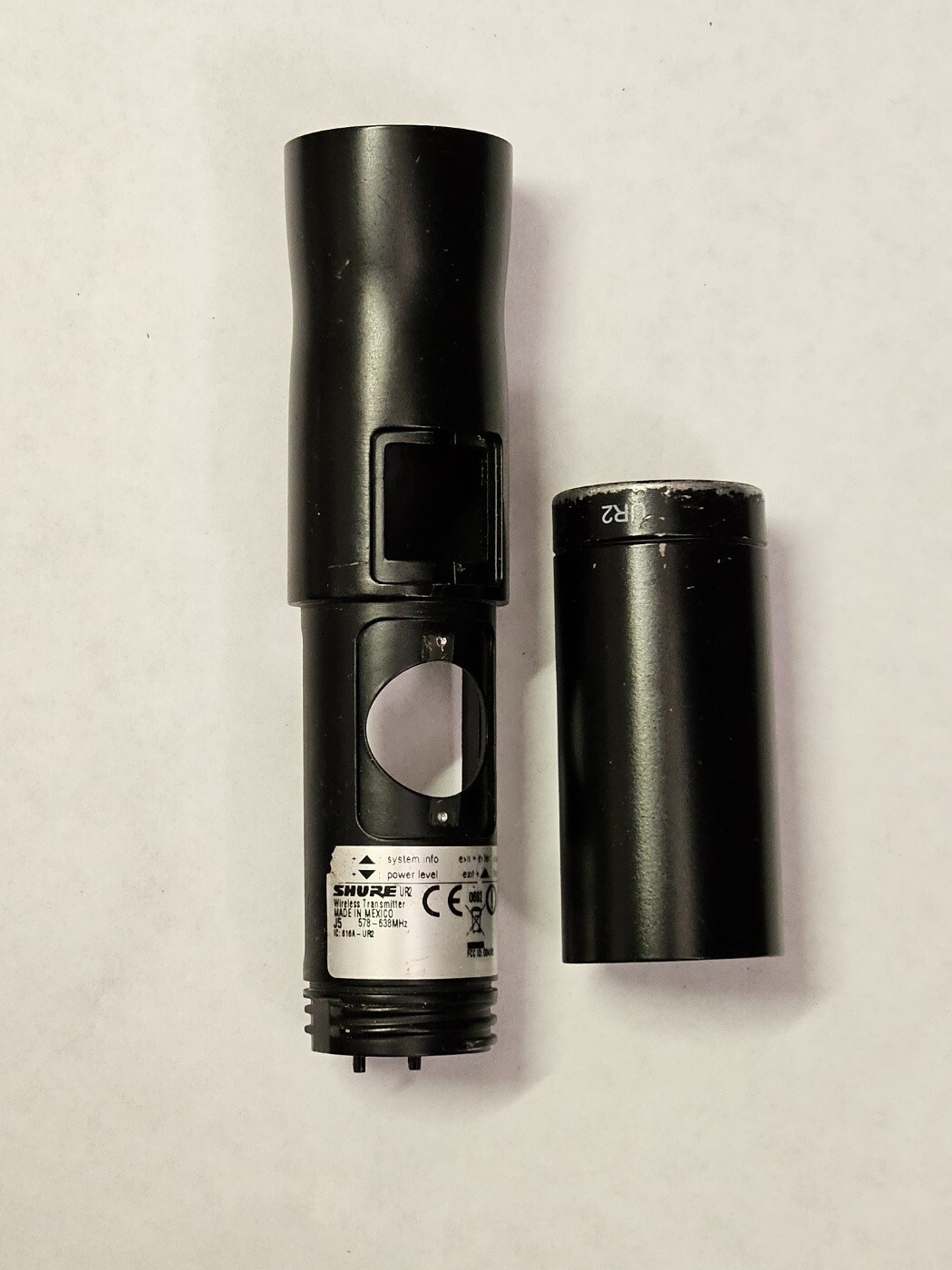 Used Shure 31A8165B UR2 battery cup &32A8055B body case housing BLACK