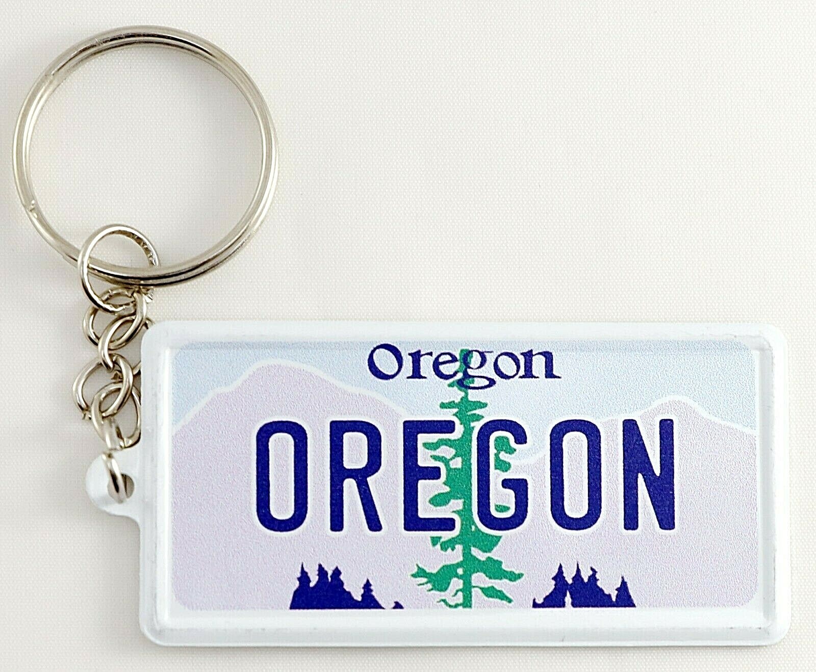Oregon License Plate Aluminum Ultra-Slim Souvenir Keychain 2.5"x1.25"x0.06"