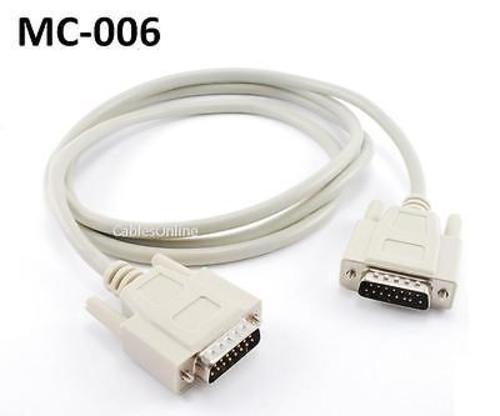 6ft DB15 Male/Male 15-Conductor Shielded Cable / Cord, CablesOnline MC-006