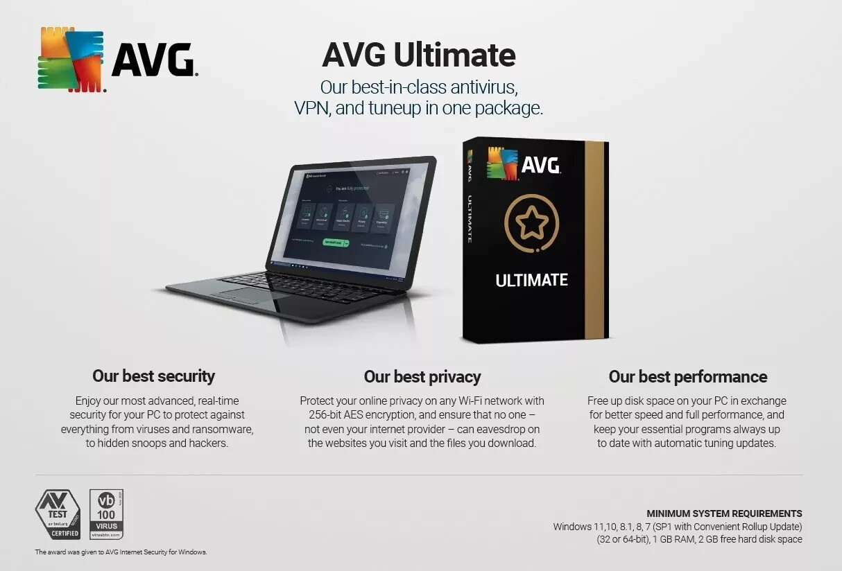 AVG Ultimate 2024 for 1 Device 1 Year for Windows PC - Same Day Email Code