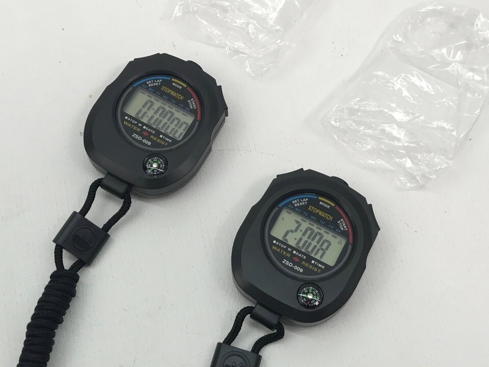 2 Pack Multi-Function Electronic Digital Sport Stopwatch Timer, Large 2pack