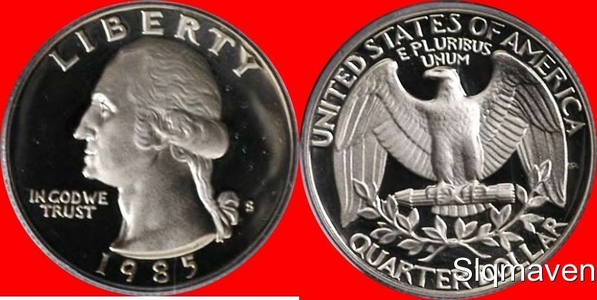 1985 S Washington Quarter Cameo Gem Proof