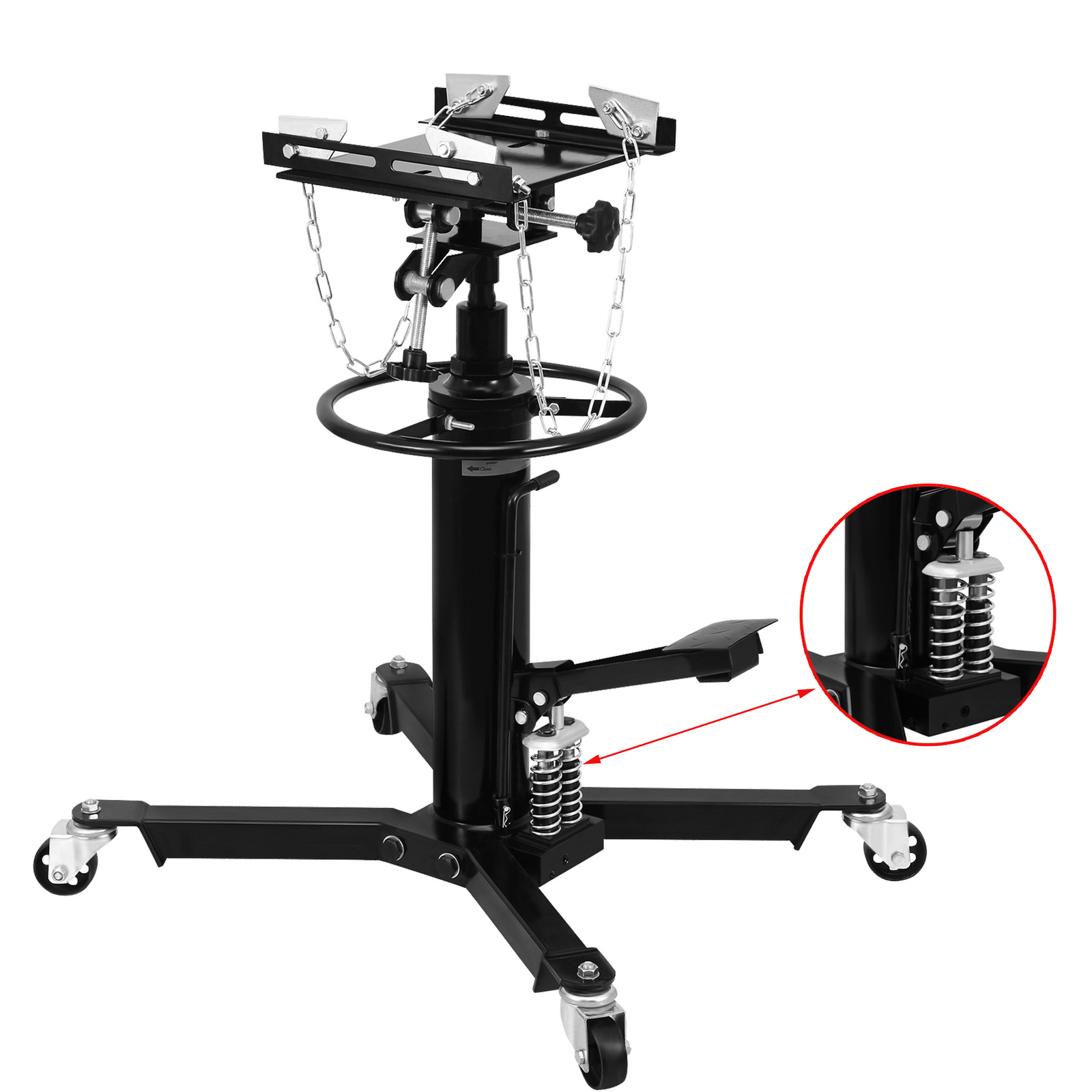Dual Pump 0.8T 1764LBS Hydraulic Transmission Jack Stand 2 Stage Hoist Lift