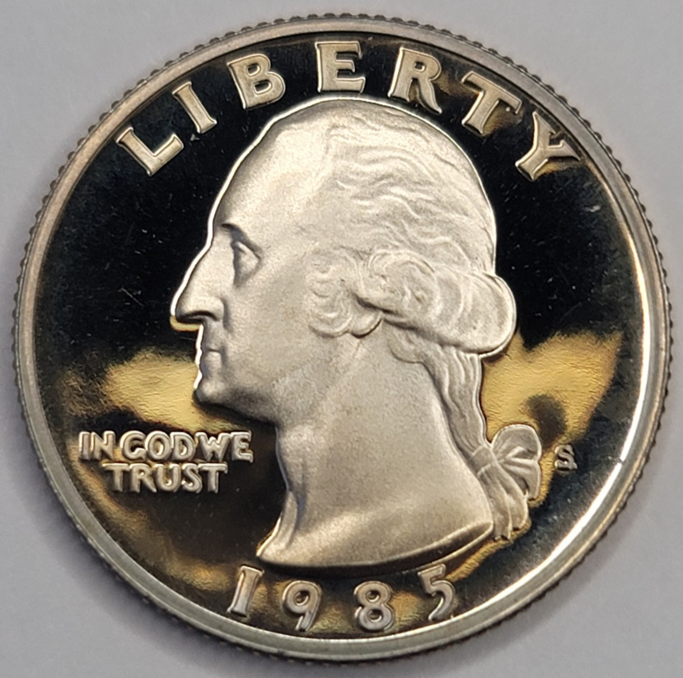 1985 S Gem Proof DCAM Washington Quarter - CN-Clad