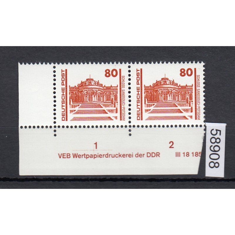 DDR 1990, Mich. No.: 3349 ** DV 1 corner edge print note