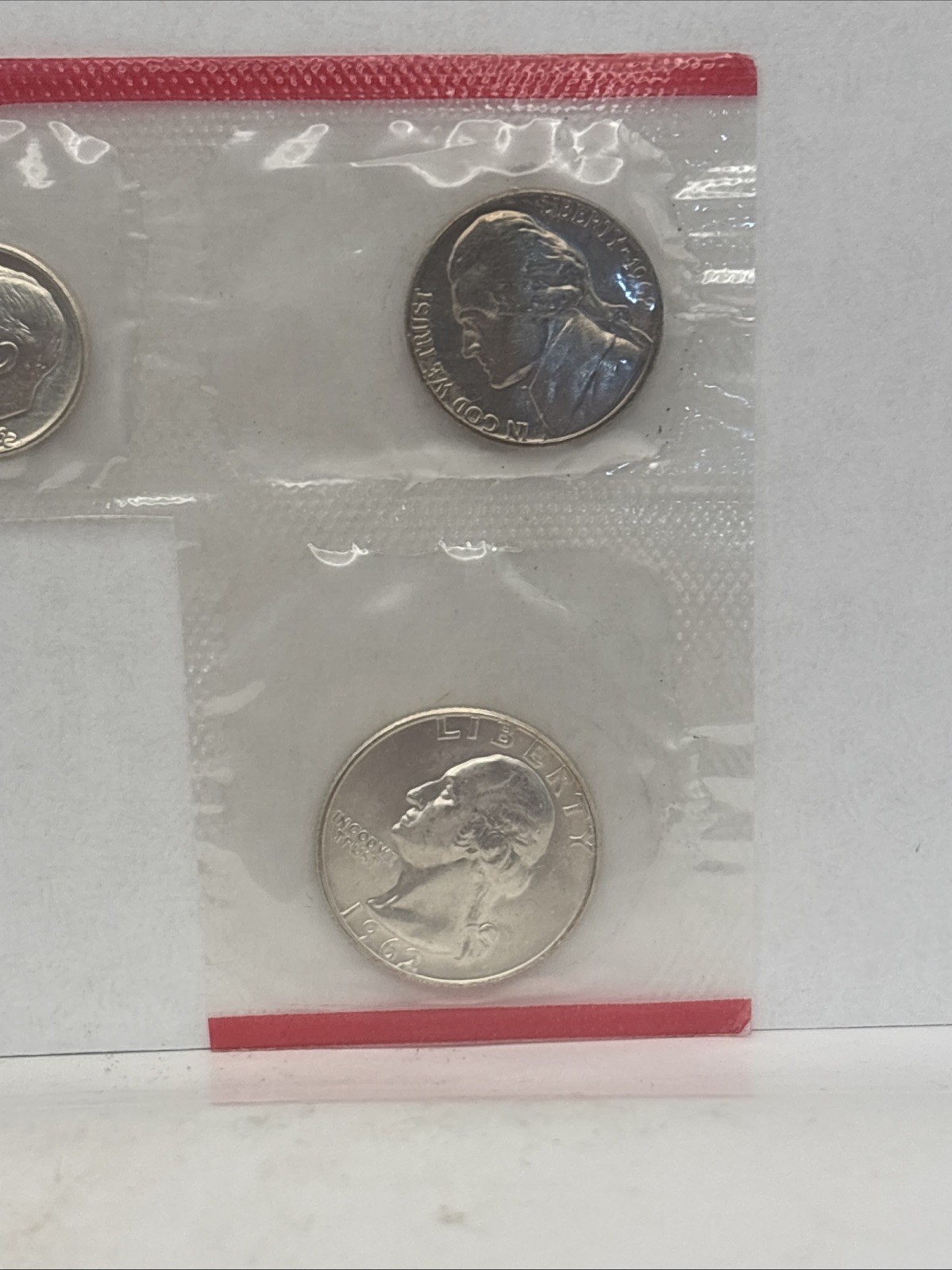 1962 Denver Mint UNCIRCULATED Set Missing Half - 90% silver quarter & dime