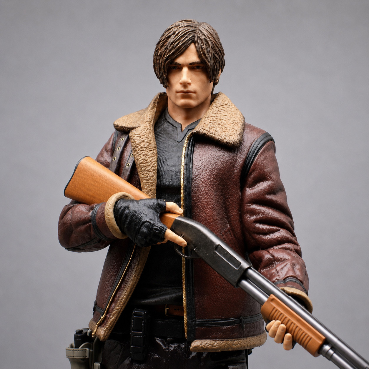 Resident Evil 4 Remake Leon S Kennedy Biohazard PVC Statue Figure 32CM Shotgun