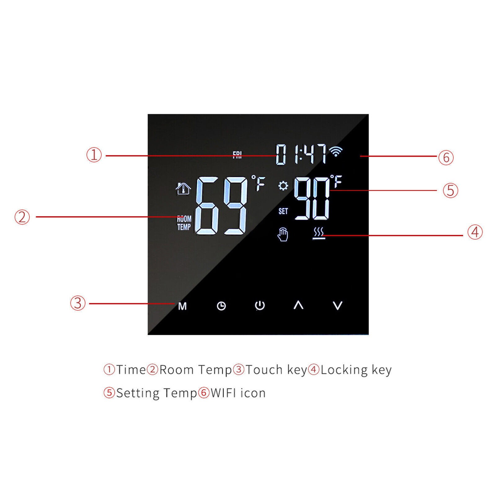 WIFI Smart Thermostat LCD Display Remote App Management for Climate Control US