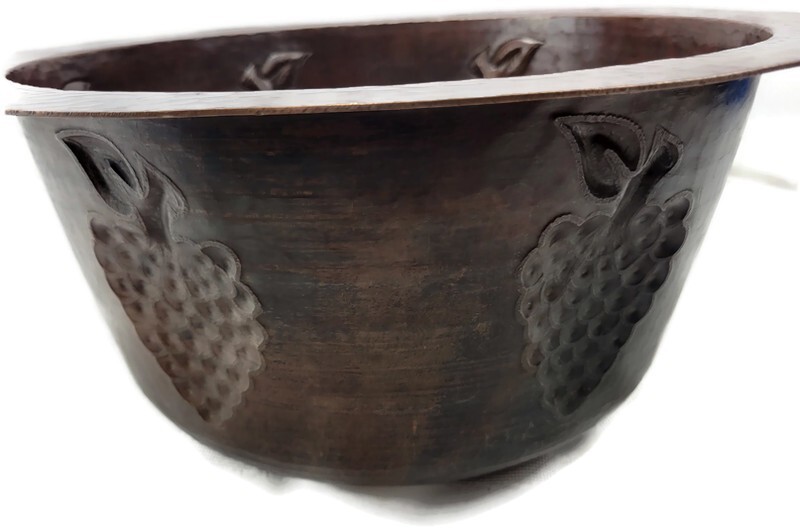 Native Trails Sink With Grapes Antique Hammered Copper Finish CPS261