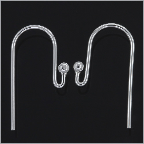 10 Sterling Silver Graceful Earring Hook Ear Wire 17.5 x 8mm #97055