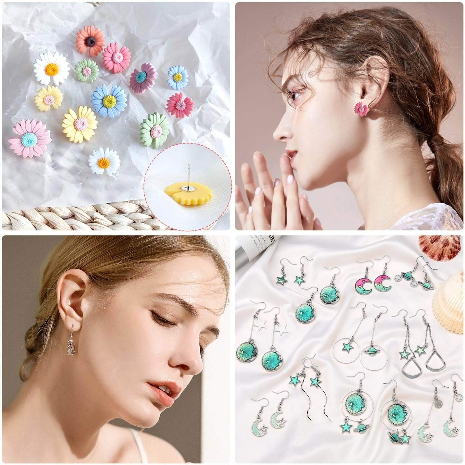 Thrilez 3080Pcs Earring Supplies Kit - Includes Hooks, Backs, Rings, Pins, Posts