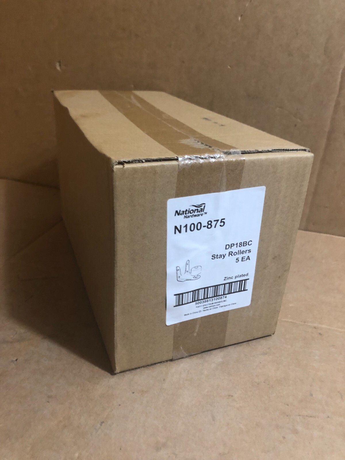 Box of 5 National Hardware Stay Rollers No Screws Zinc plated N100-875 NIB