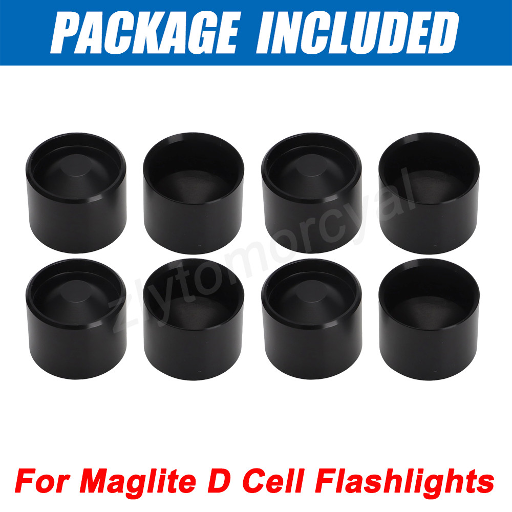 D Dry Storage Hidden Storage Cups Aluminum For Maglite D Cell Flashlights 8PCS