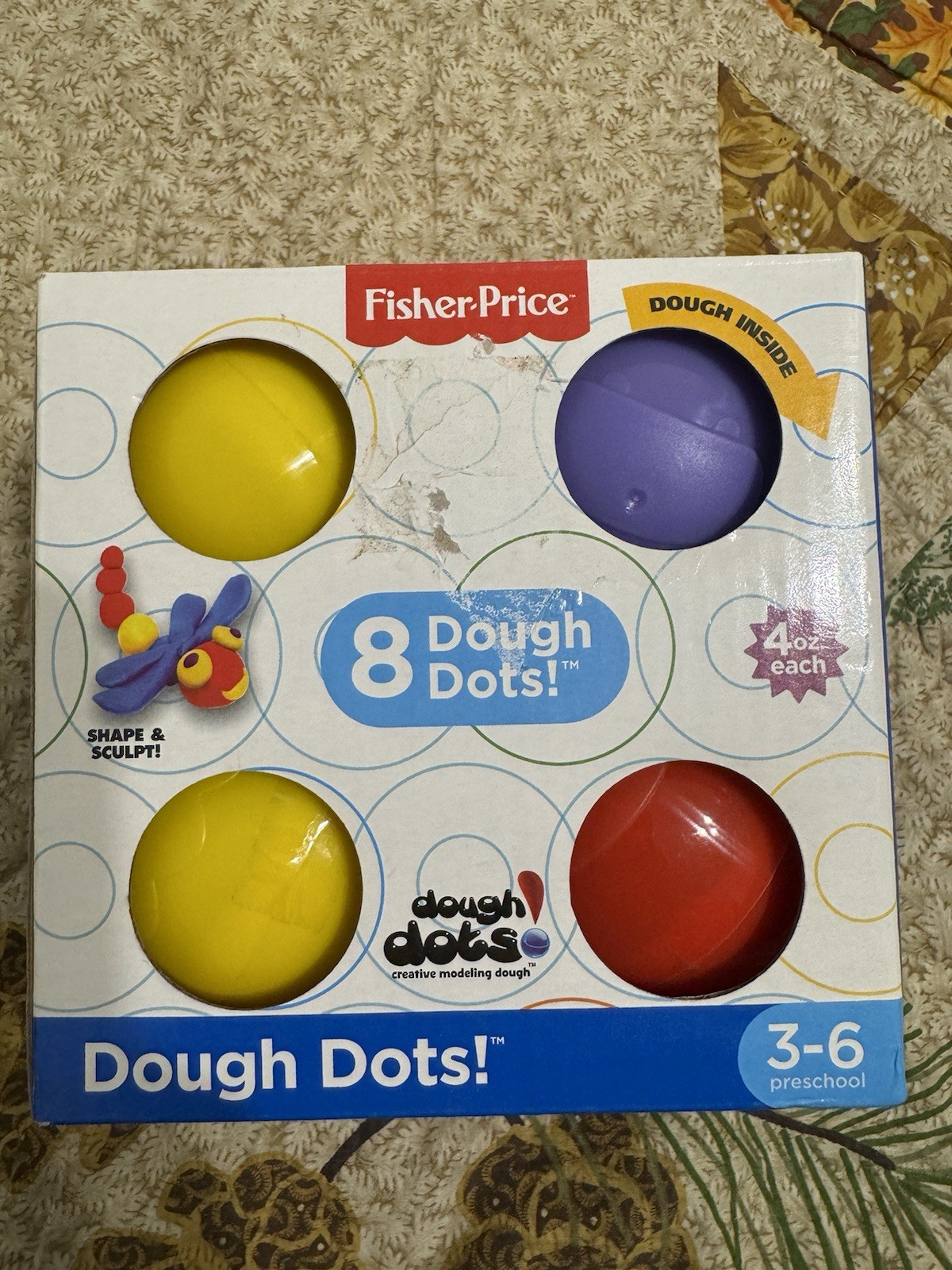 Fisher Price 8 Dough Dots! 4oz Each Kids Toddlers Craft Toys Kit 2017, New OB