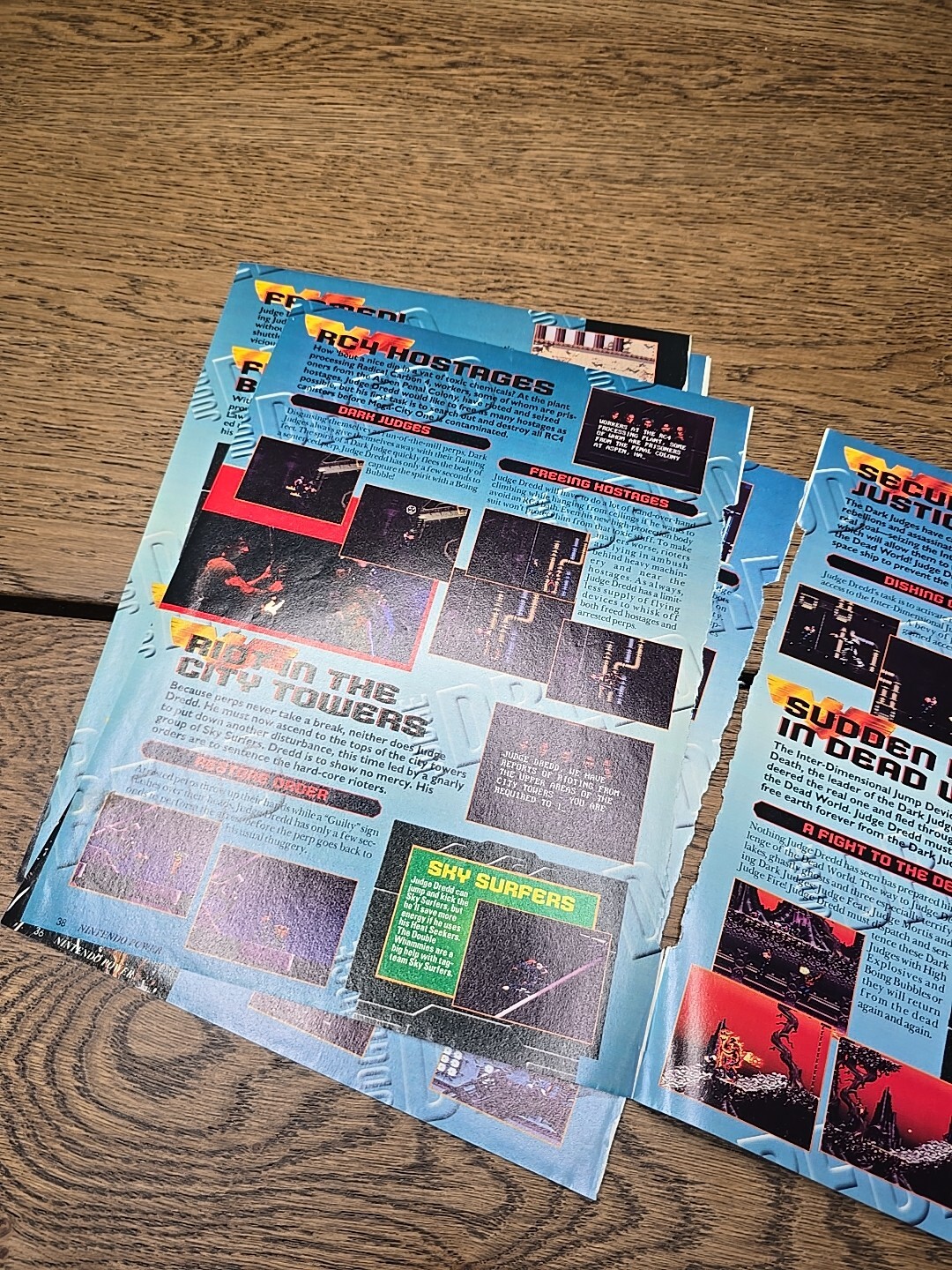 Judge Dredd Nintendo Power Magazine Guide Pullout Cheat Sheets Cut Outs Vintage