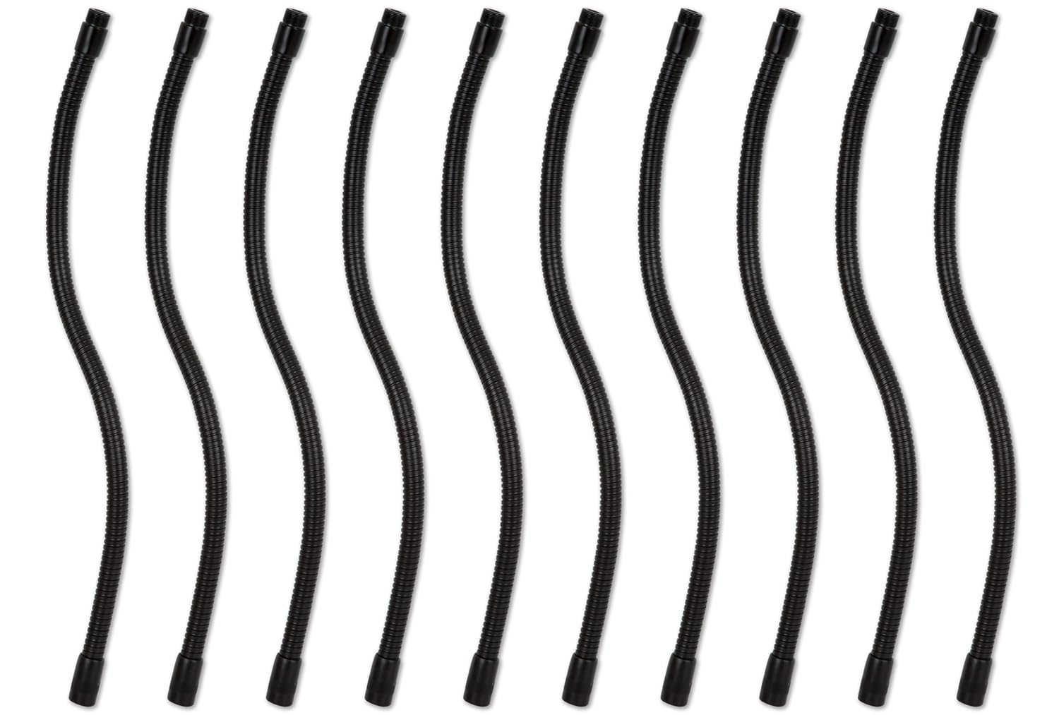 Ten Pack of Flexible Black Goosenecks for Microphones; 19" Length (10PK-GFW-MIC-