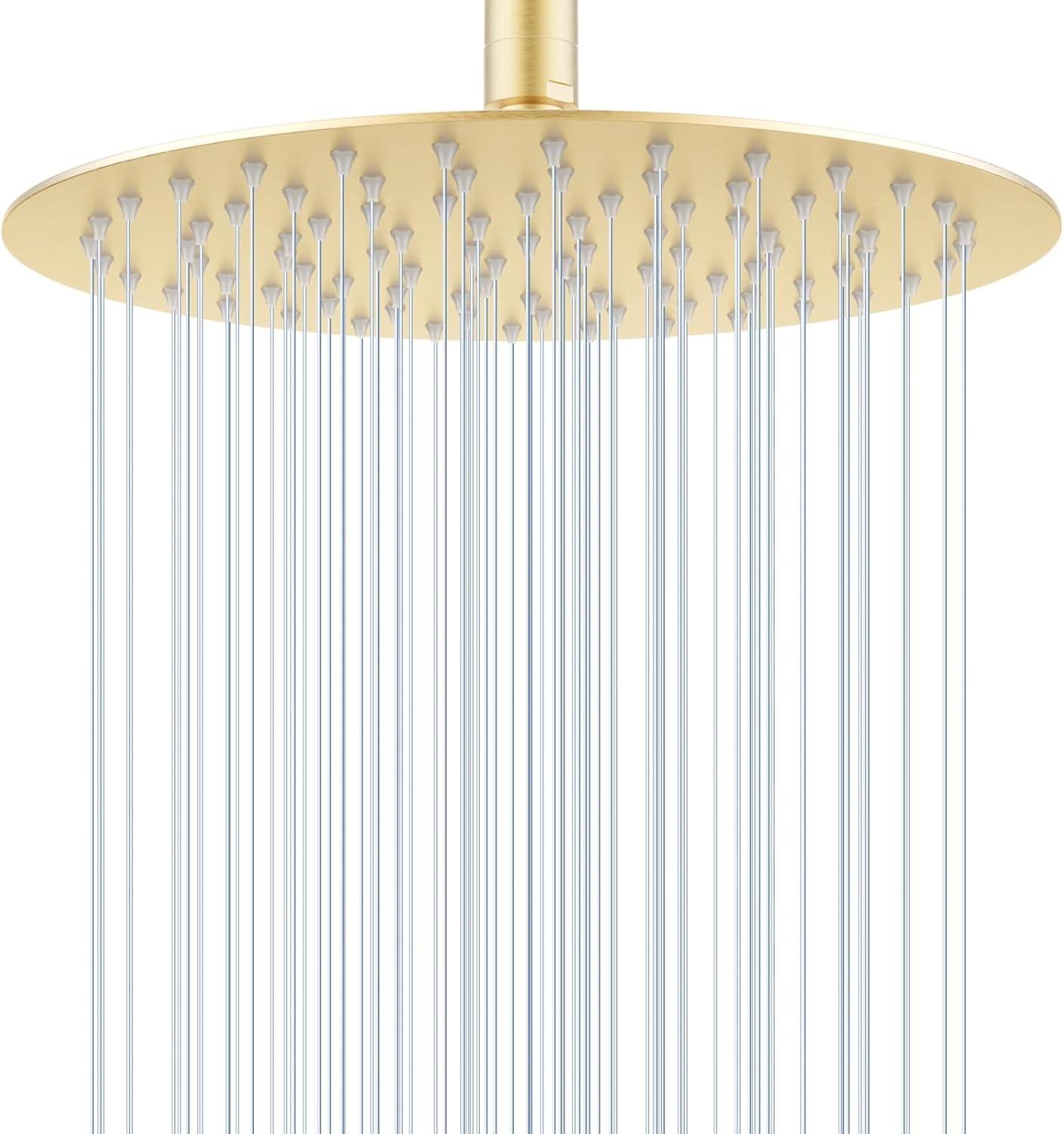 10 Inch Brushed Gold Round Rain Shower Head, All Metal Stainl Steel