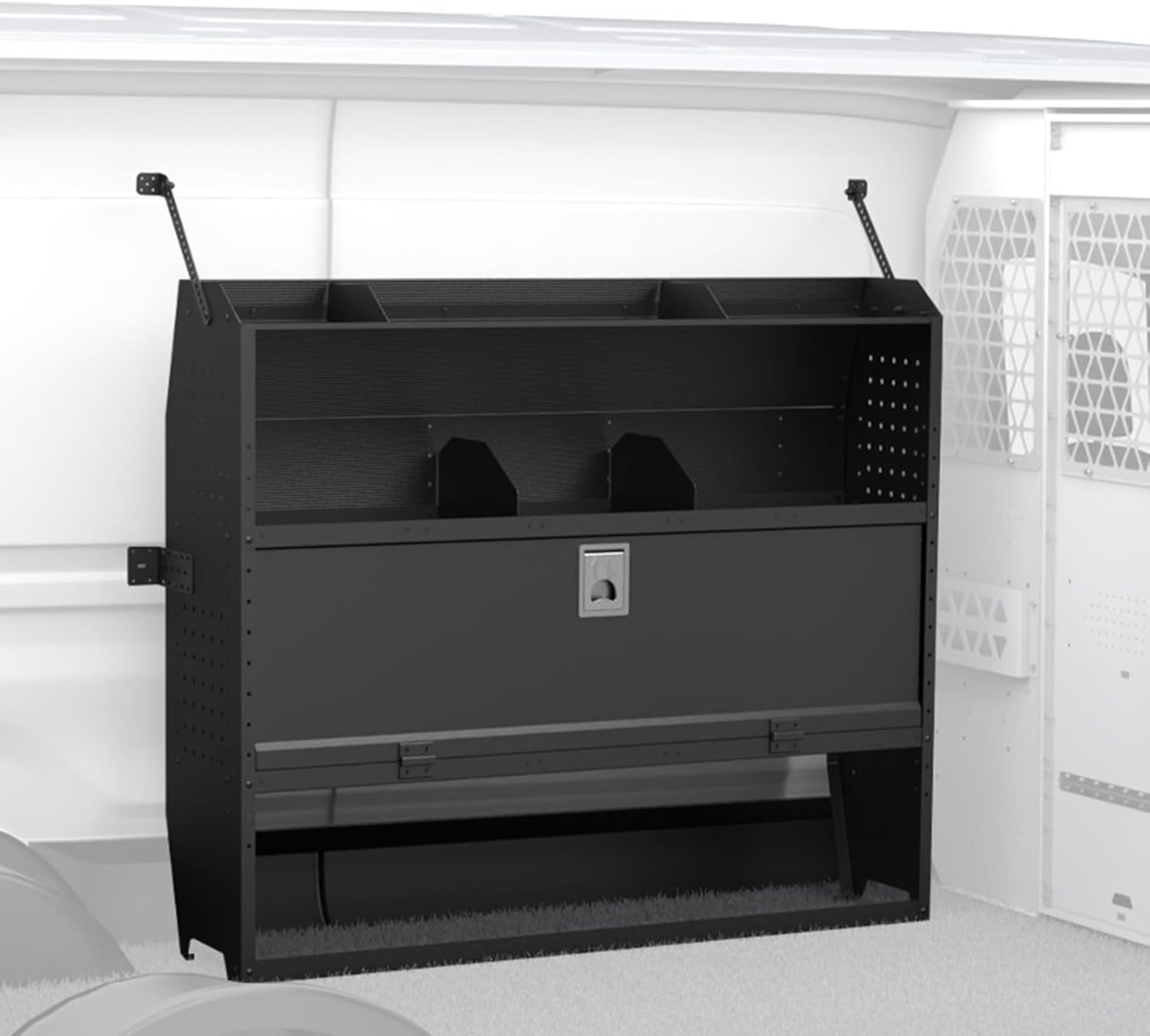 MELIPRON Van Shelving w/ Door Kit, 52''W x 46''H x 13''D Steel Shelves for Vans