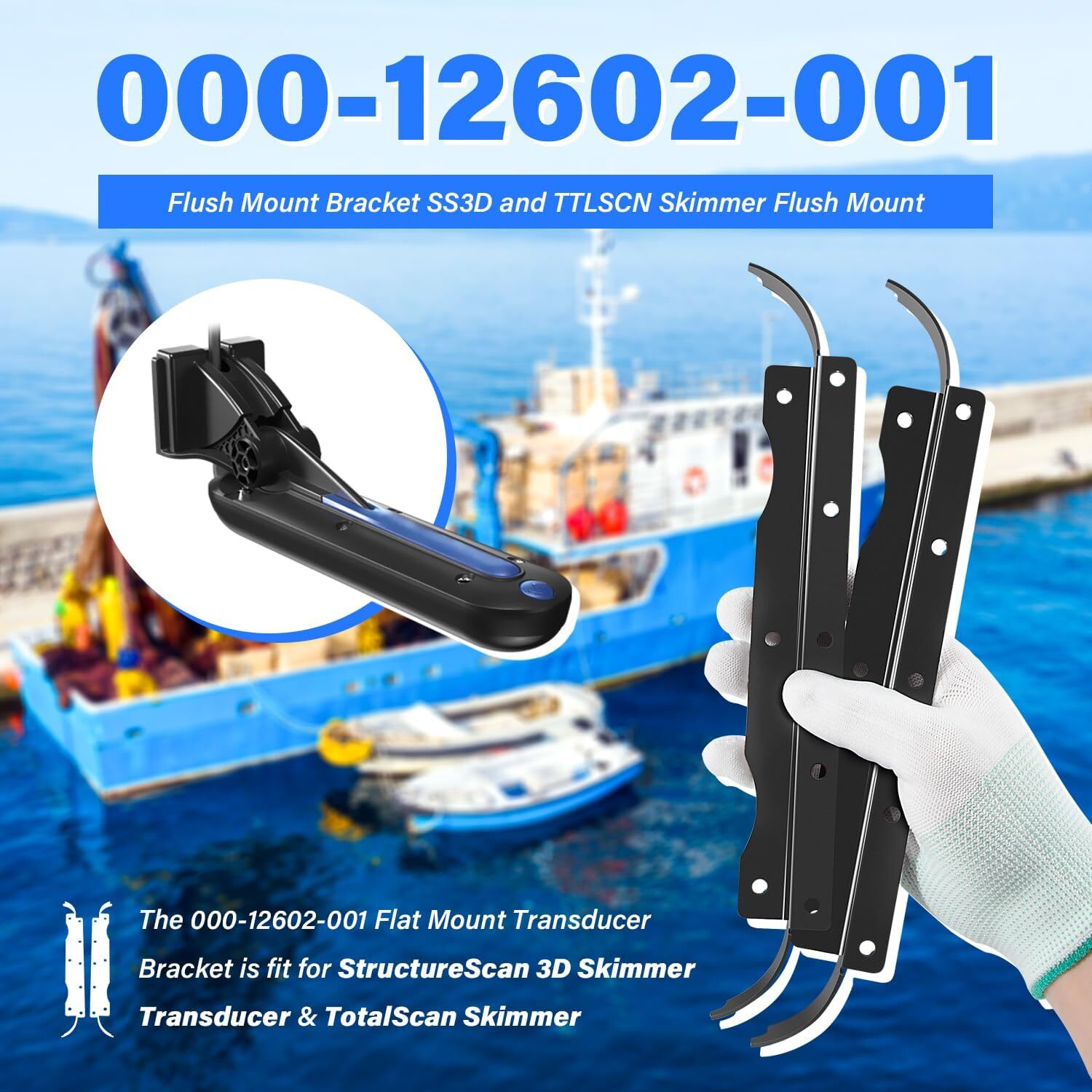 Flush Mount Bracket for Lowrance SS3D Skimmer Flush Mount for StructureScan 3D