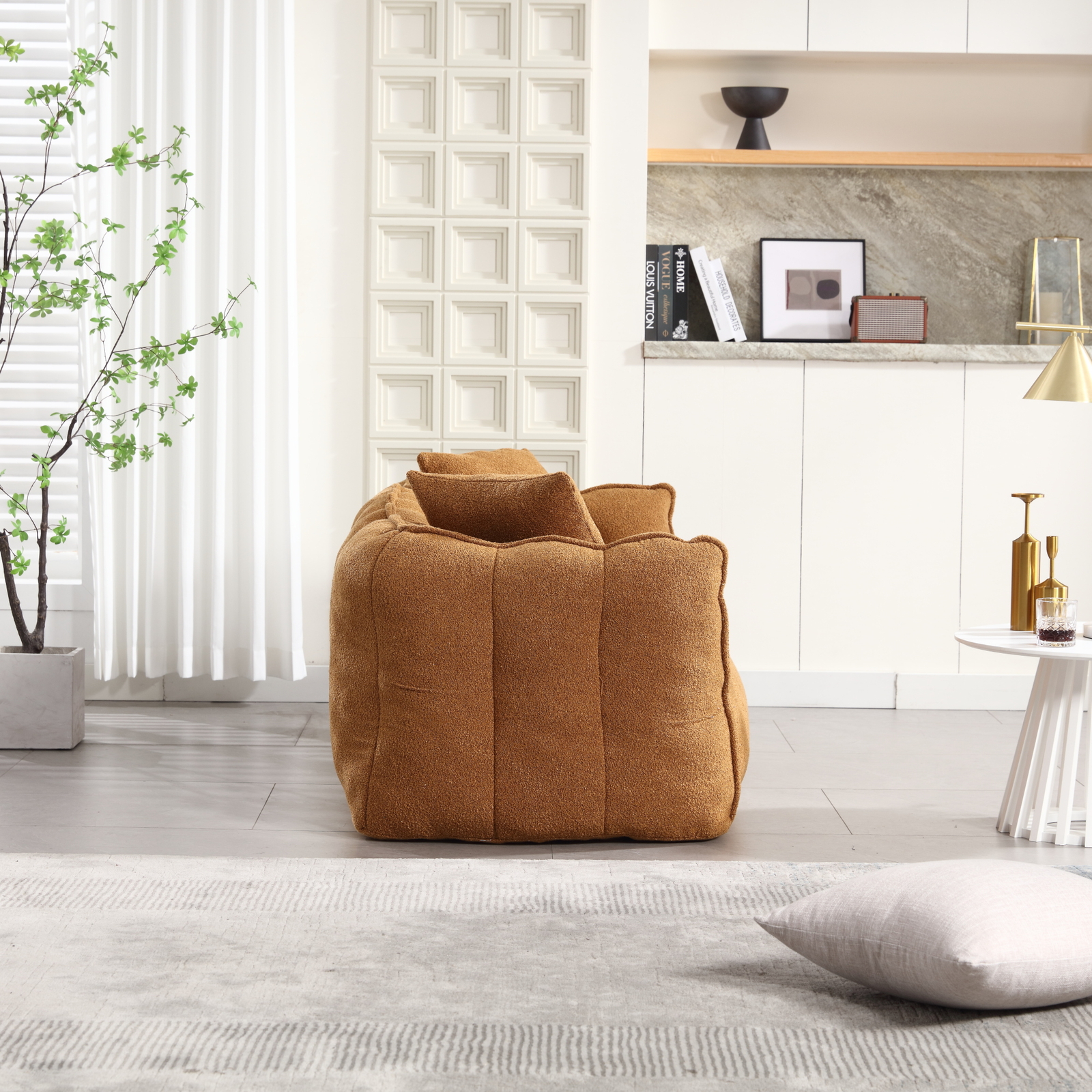 Bean Bag Sofa with high resilience foam core Bean Bag Chair for 2 people Yellow