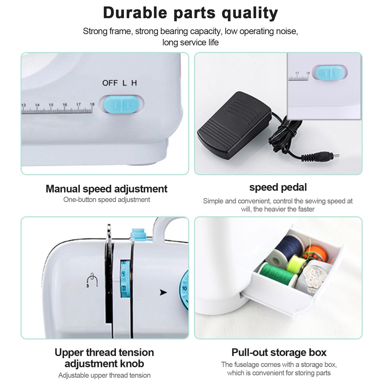 Portable Sewing Machine for Beginners with Full Kit & Extension Table